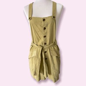 Urban Outfitters Khaki Linen Blend Romper Size S